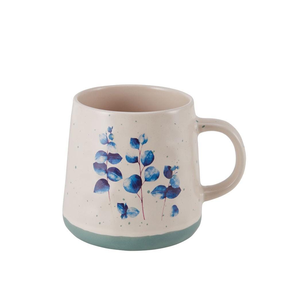 Floral Blue Set Of 6 Mugs, Assorted