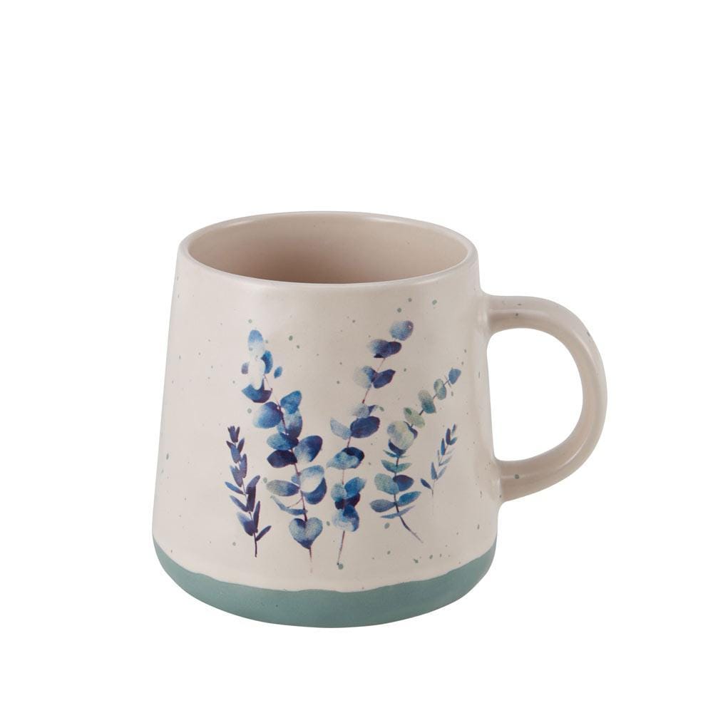 Floral Blue Set Of 6 Mugs, Assorted