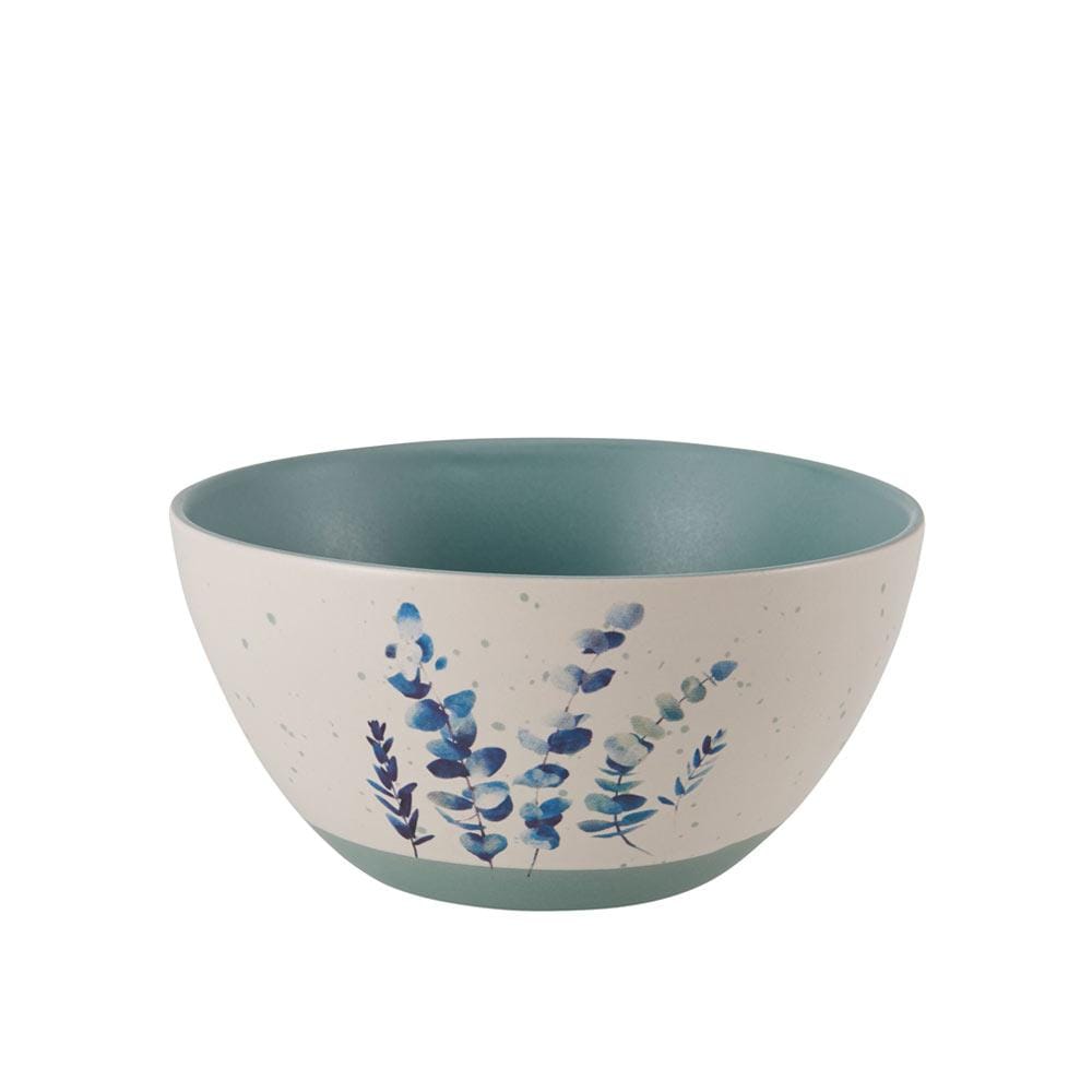 Floral Blue Set Of 6 Soup Cereal Bowls, Assorted