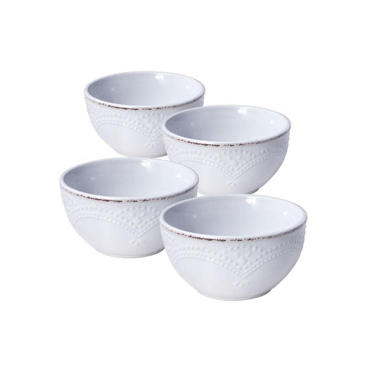 French Lace White Set Of 4 Fruit Bowls