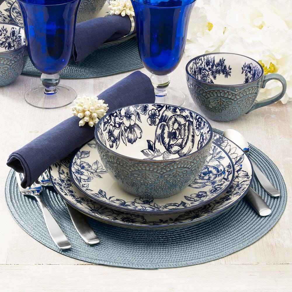 Gabriela Blue Set Of 4 Dinner Plates