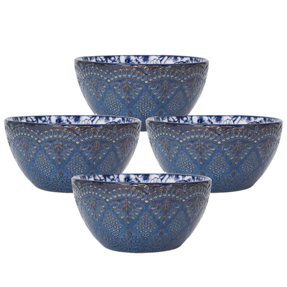 Gabriela Blue Set Of 4 Soup Cereal Bowls