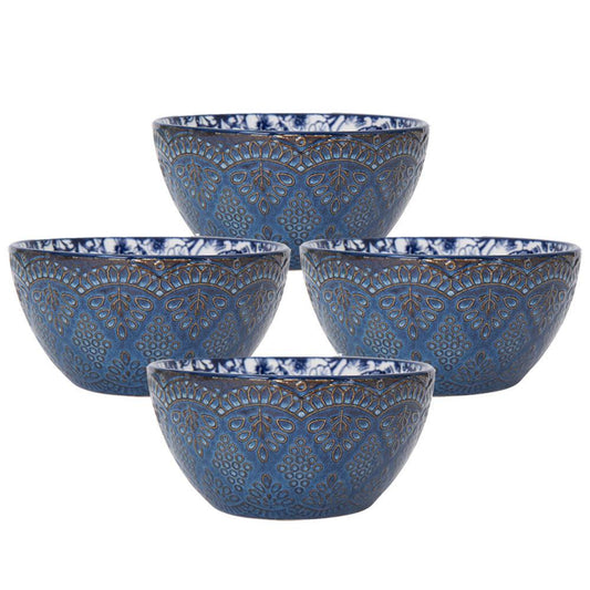 Gabriela Blue Set Of 4 Soup Cereal Bowls