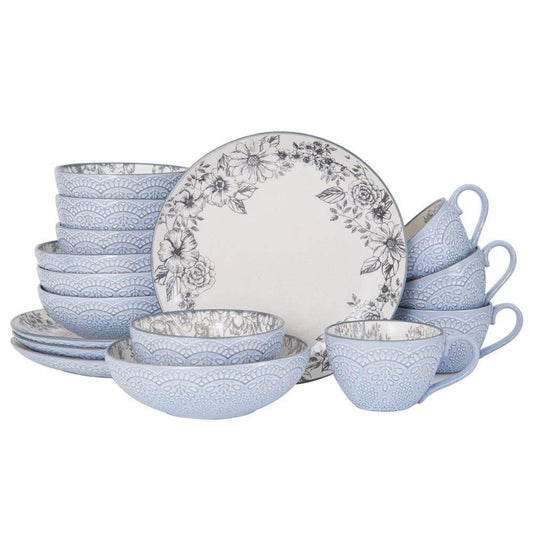 Gabriela Gray 16 Piece Dinnerware Set, Service For 4