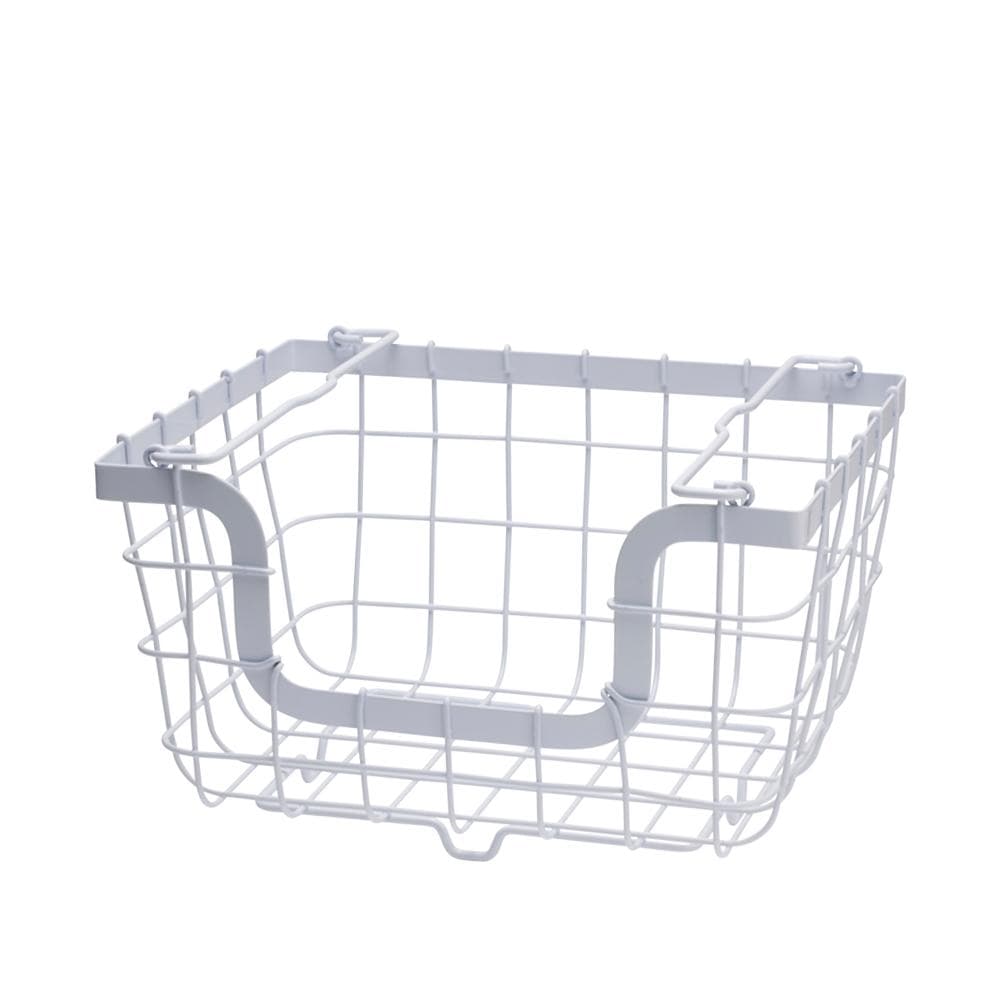 General Store White Stacking And Nesting Wire Organization Basket