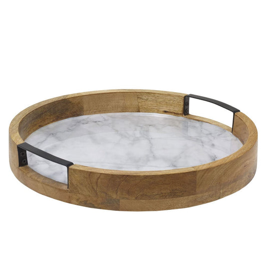 Gray Marble Lazy Susan Serve Tray