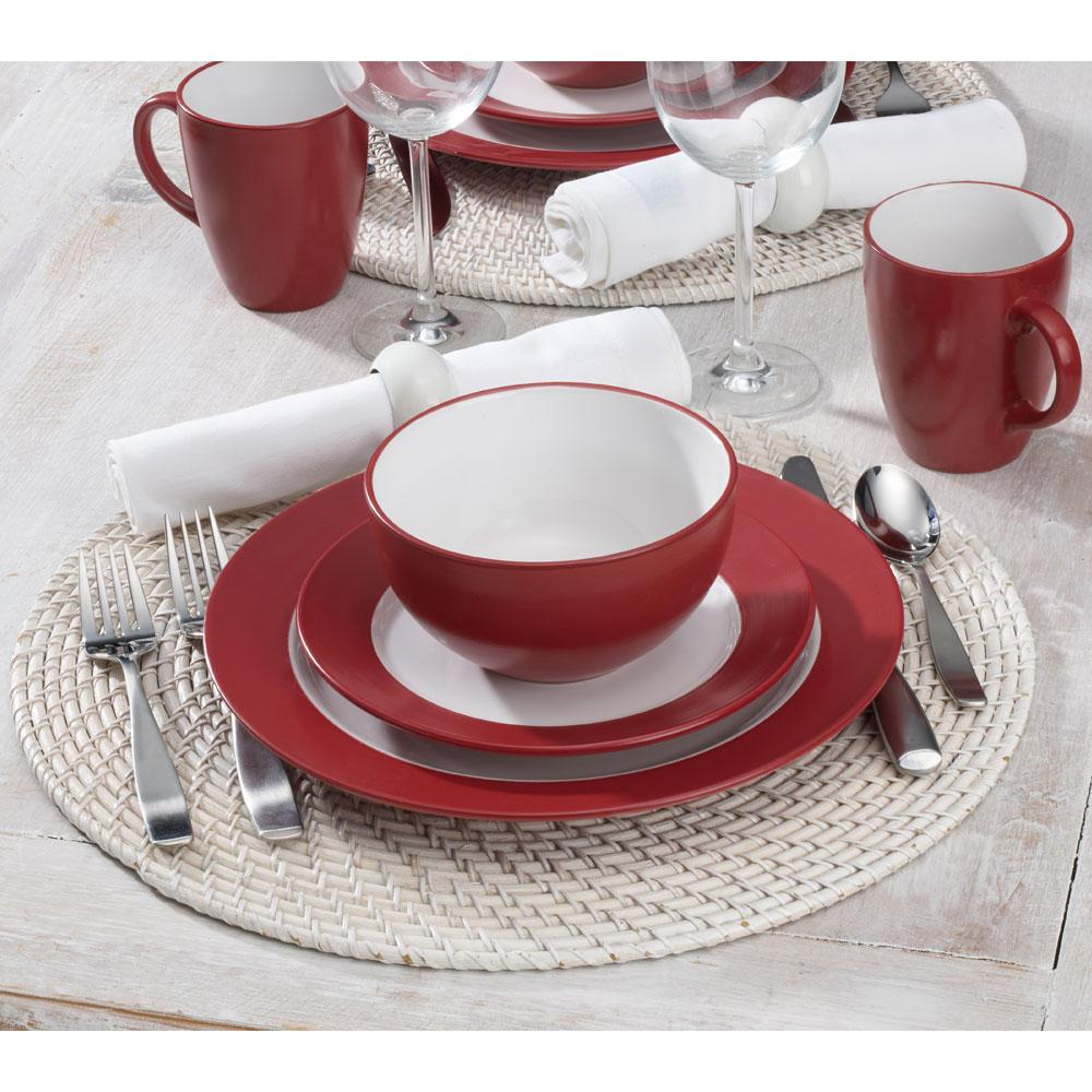 Harmony Red 16 Piece Dinnerware Set, Service For 4