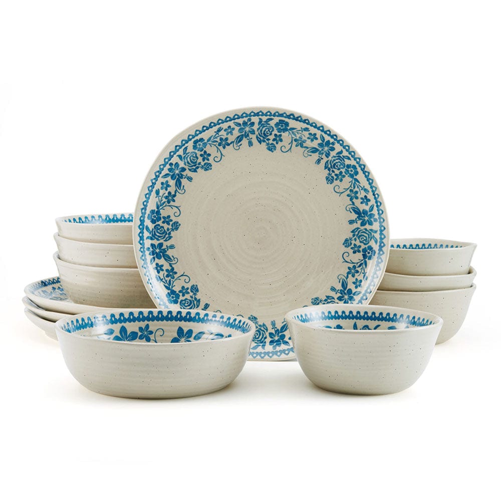 Hayden Blue 12 Piece Dinnerware Set, Service For 4