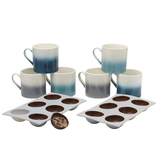 Hot Chocolate Bomb Set Of 6 Mugs With Set Of 2 Molds