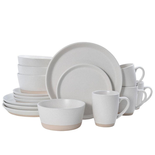 Hudson Beige 16 Piece Dinnerware Set, Service For 4