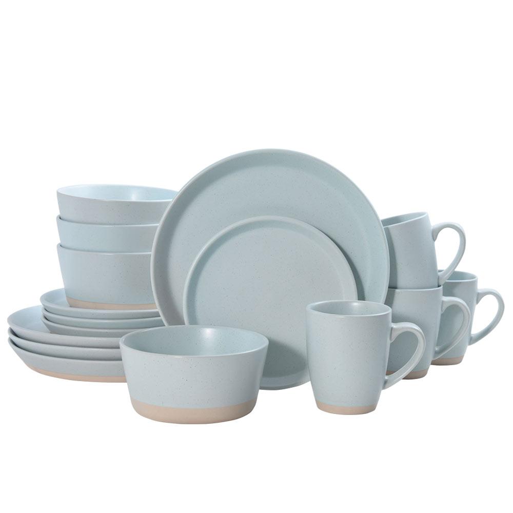 Hudson Blue 16 Piece Dinnerware Set, Service For 4