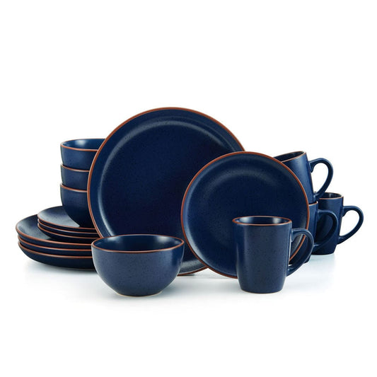 Hunter Blue 16 Piece Dinnerware Set, Service For 4