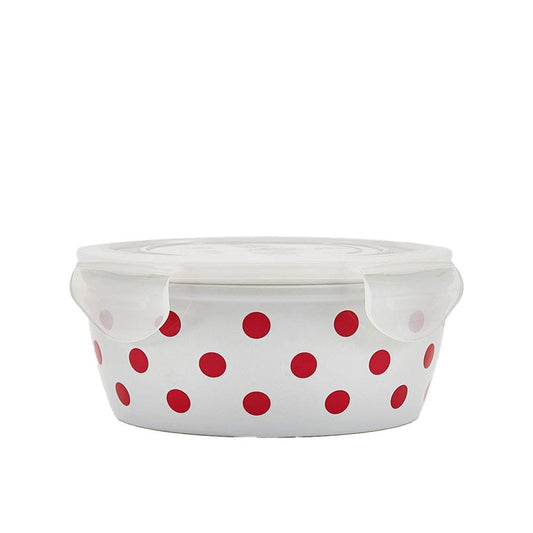 Kenna Red Storage Bowl With Lid