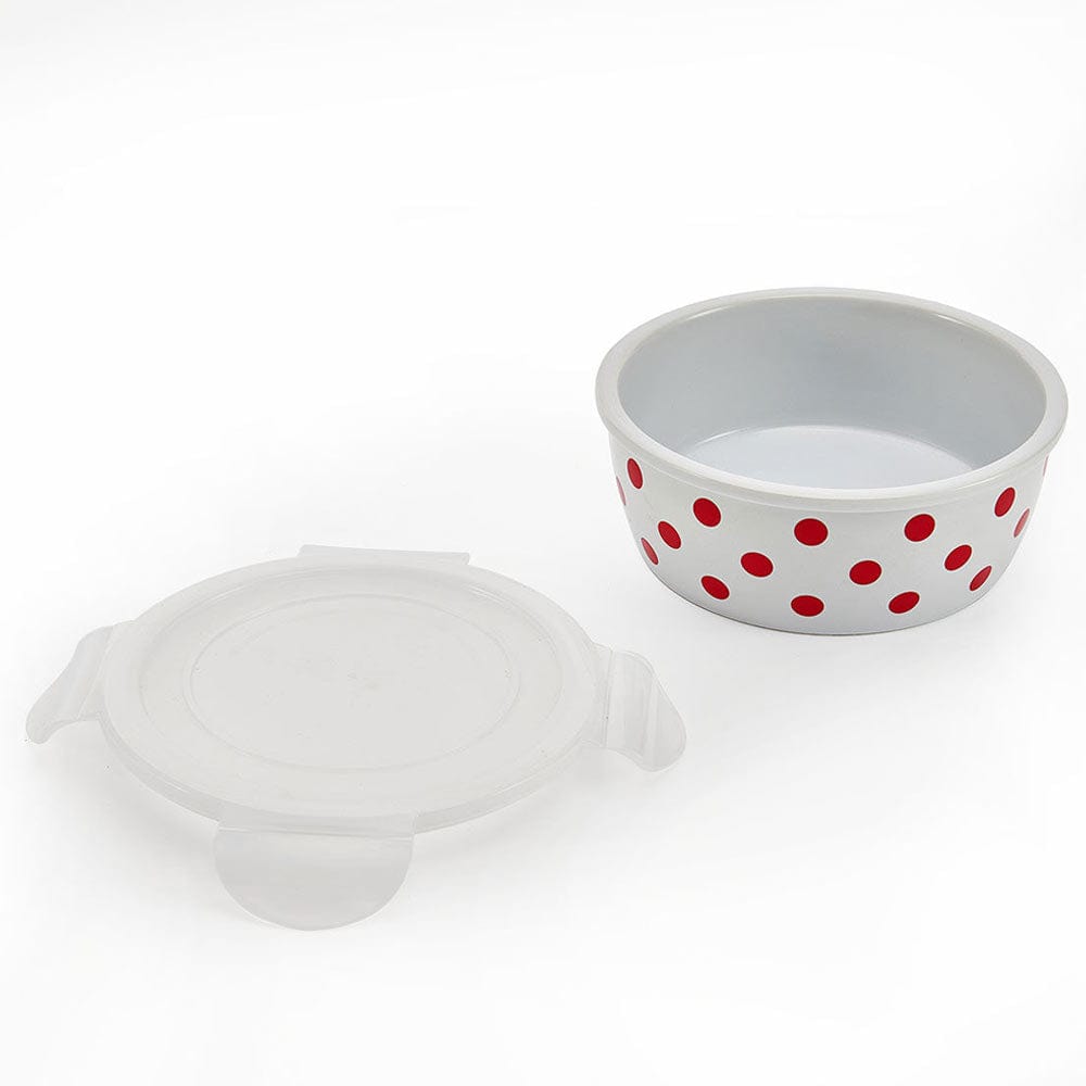 Kenna Red Storage Bowl With Lid