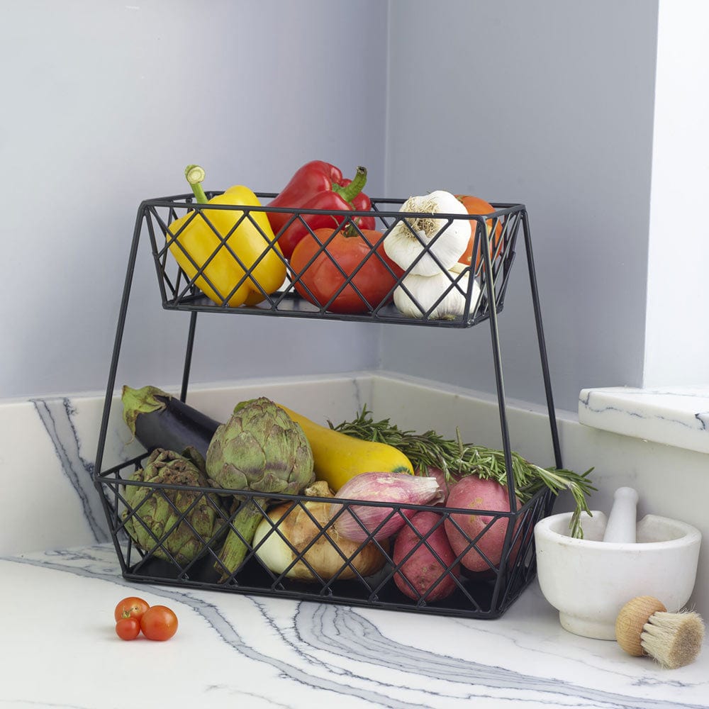 Lattice Farm Flat Back 2 Tier Storage Basket