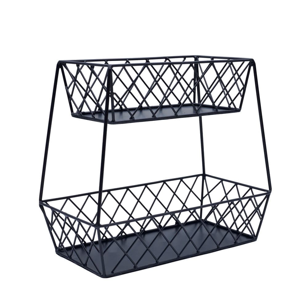 Lattice Farm Flat Back 2 Tier Storage Basket