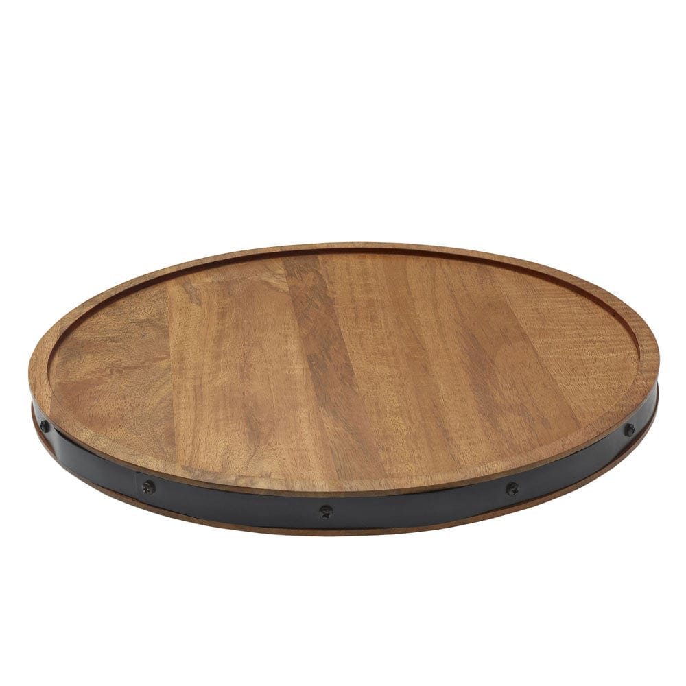 Mango Wood Lazy Susan Serve Tray