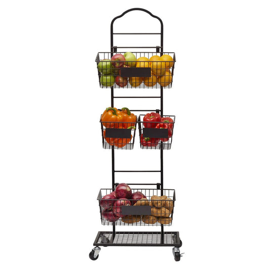 Mercato 3 Tier Adjustable Storage Rack With Chalkboard Plates