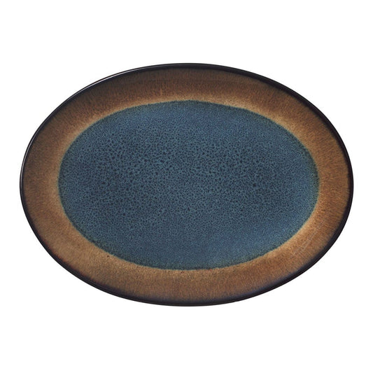 Monroe Blue Small Oval Platter