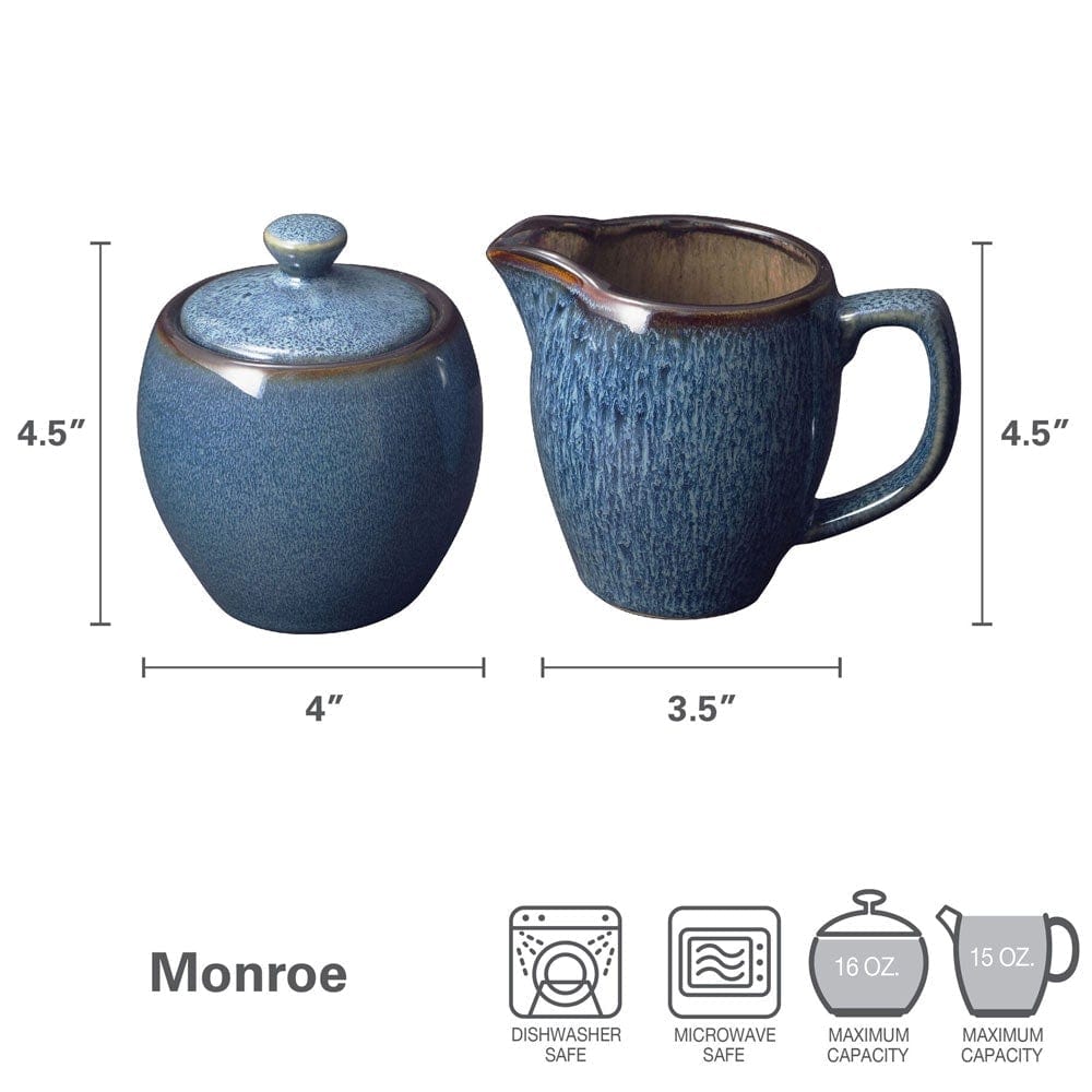 Monroe Blue Sugar And Creamer Set