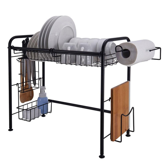 Over The Sink 2 Tier Organizer Dish Drying Rack, 31 Inch