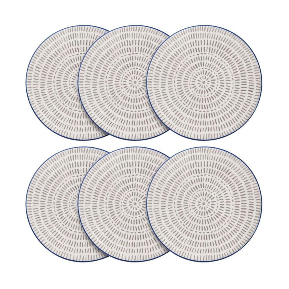 Gray Line Set Of 6 Salad Plates