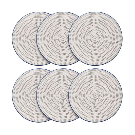 Gray Line Set Of 6 Salad Plates