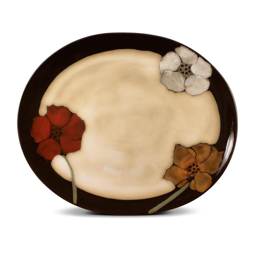 Painted Poppies Oval Platter