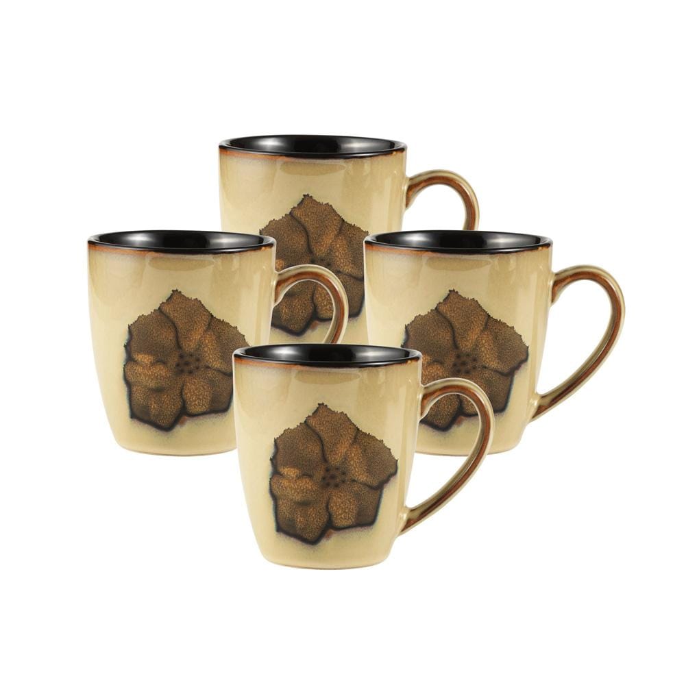 Painted Poppies Set Of 4 Mugs