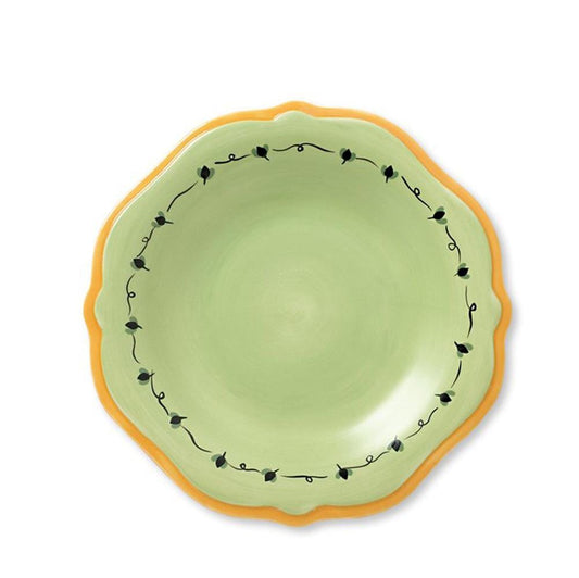 Pistoulet Salad Plate With Yellow Band