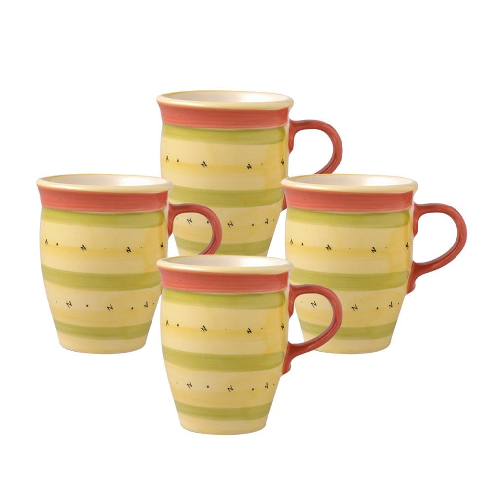 Pistoulet Set Of 4 Mugs With Red Handle