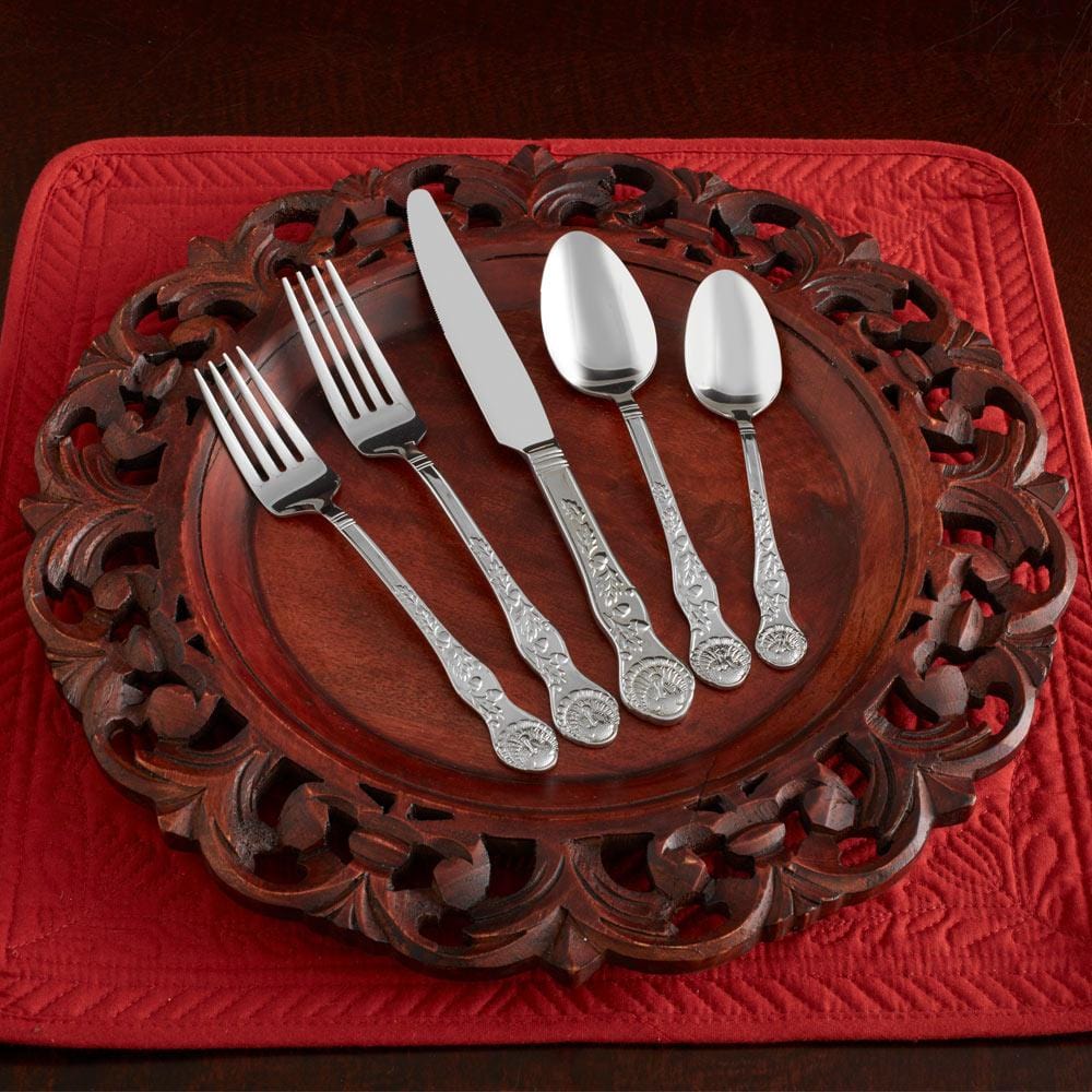 Plymouth 20 Piece Turkey Flatware Set, Service For 4