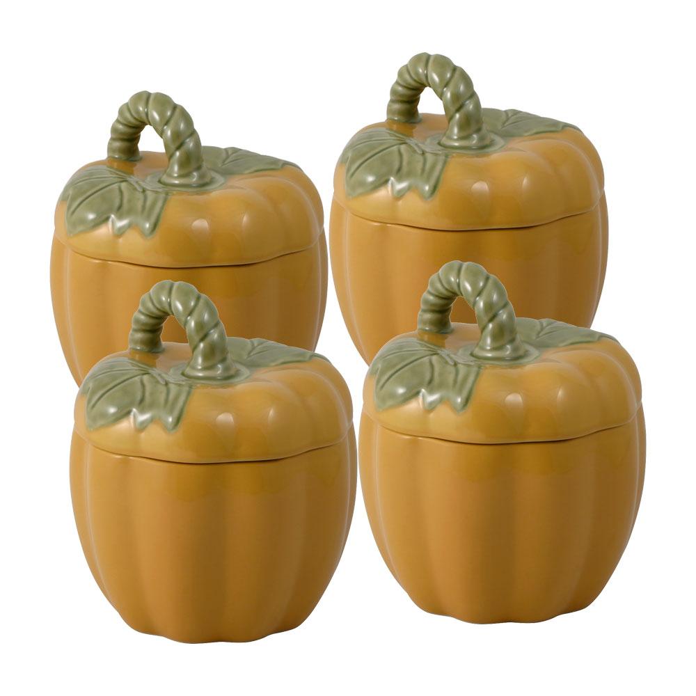 Plymouth Set Of 4 Pumpkin Covered Dishes