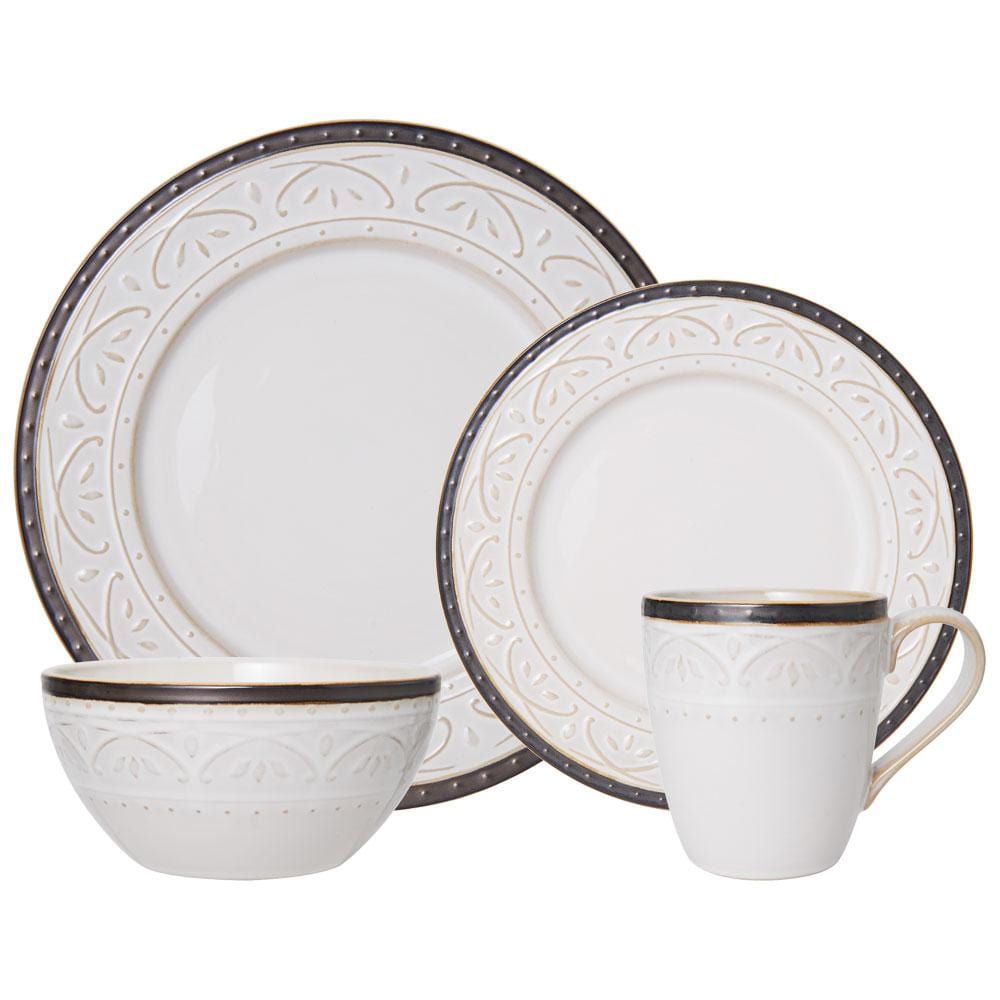 Promenade Scroll 16 Piece Dinnerware Set, Service For 4