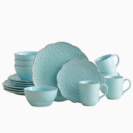 Remembrance Teal Dinnerware Set