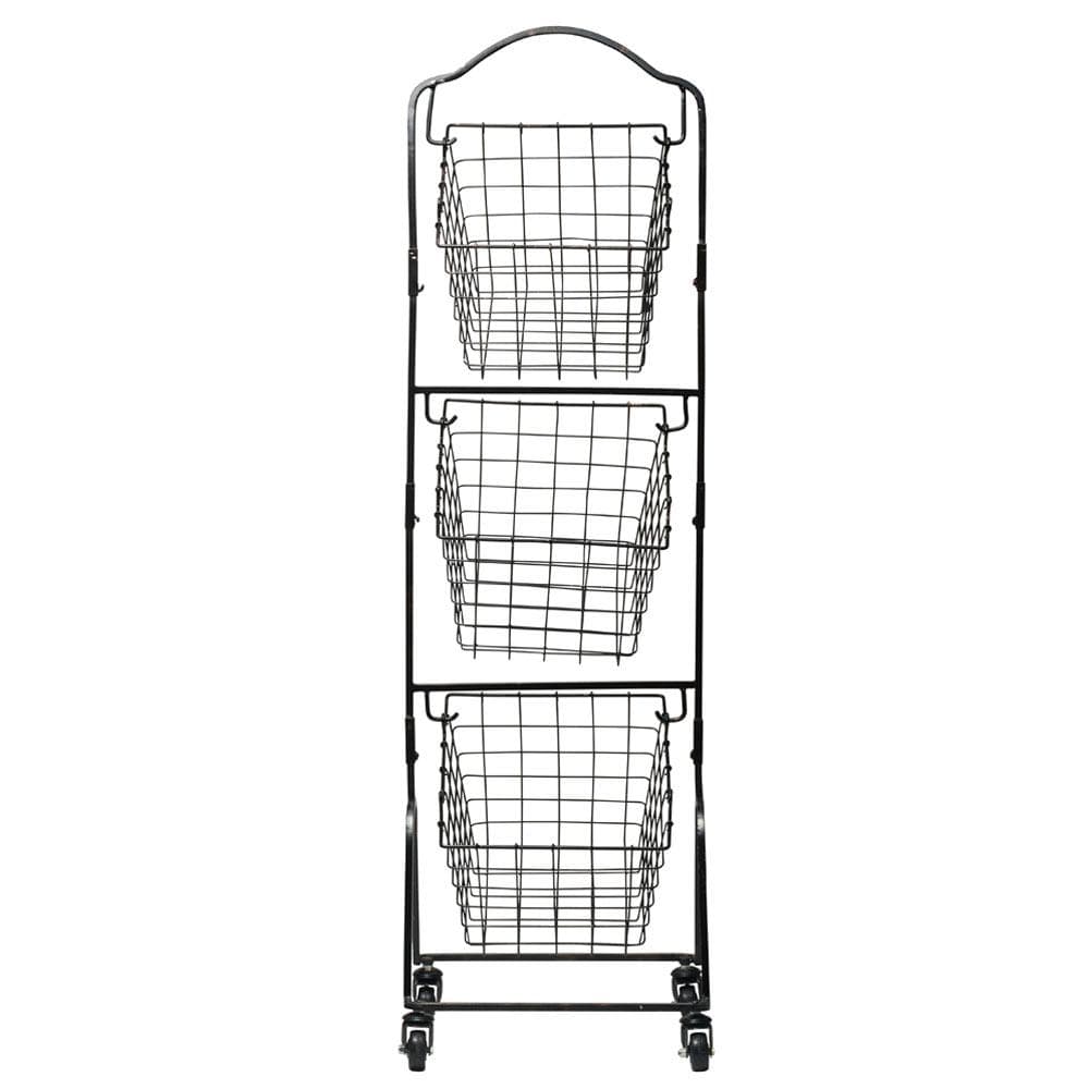 Rio 3 Tiered Standing Storage Baskets With Wheels