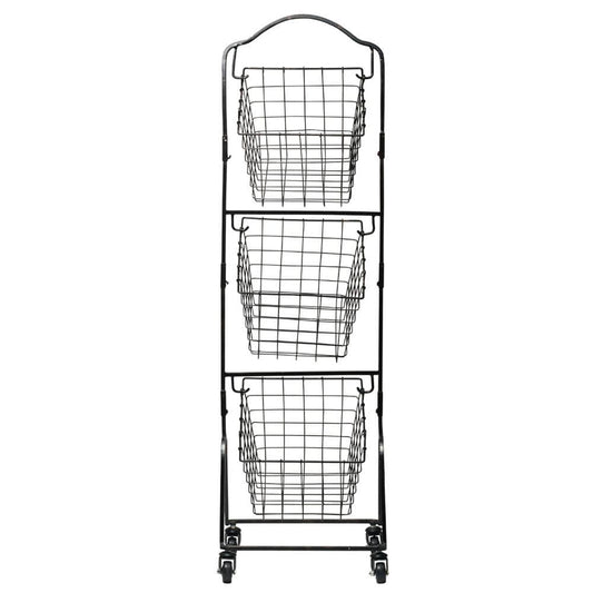 Rio 3 Tiered Standing Storage Baskets With Wheels