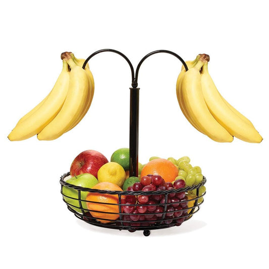 Rope Fruit Storage Basket With Double Banana Hook