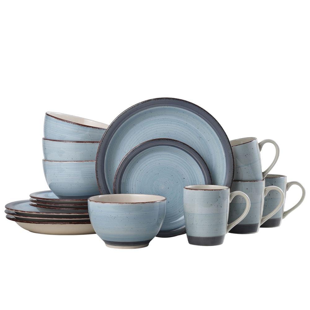 Sadie Blue 16 Piece Dinnerware Set, Service For 4