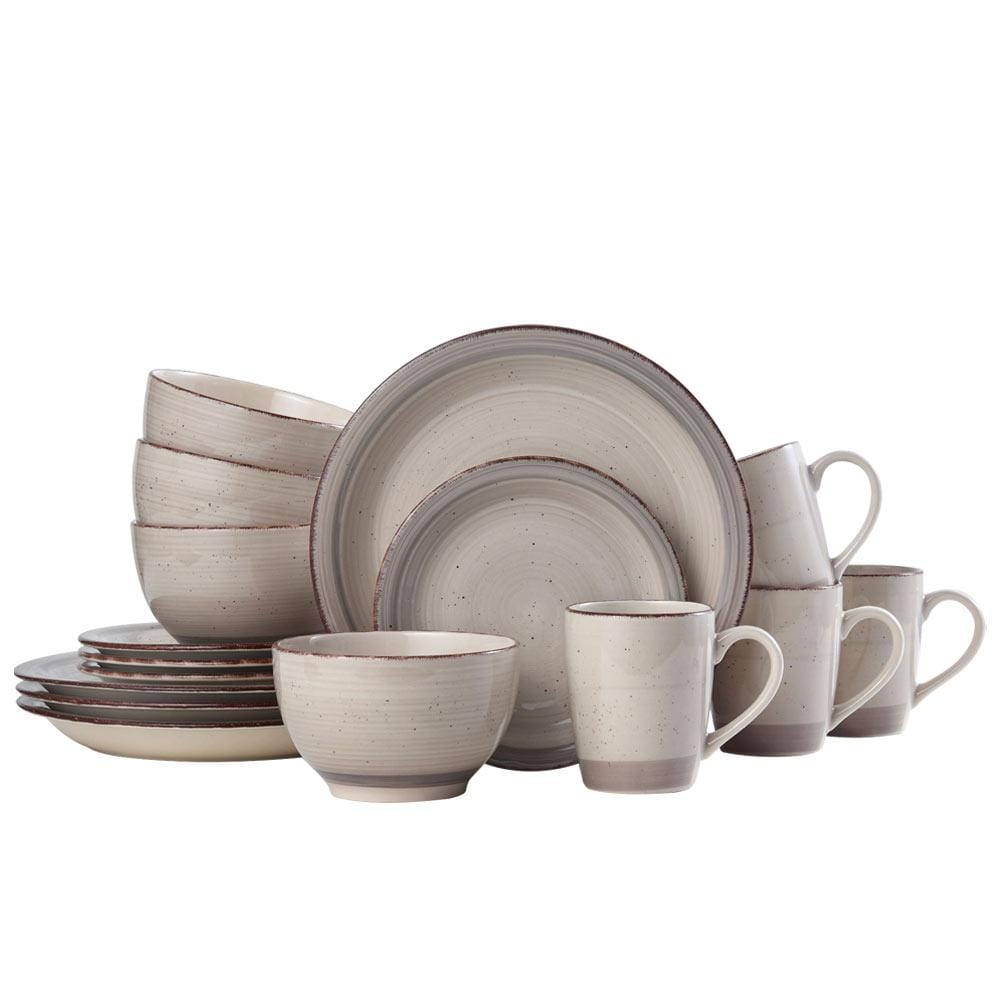 Sadie Cream 16 Piece Dinnerware Set, Service For 4