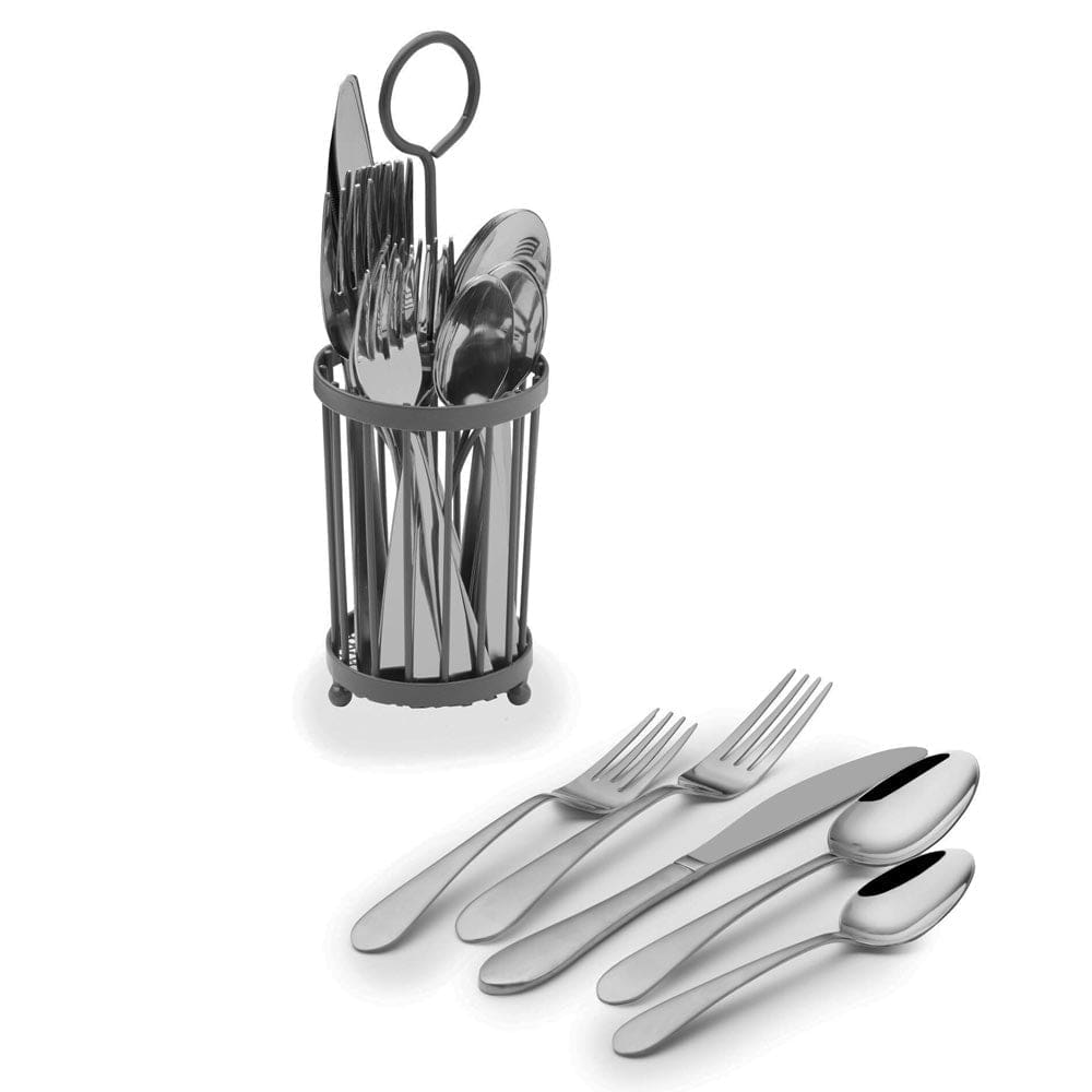 Salisbury Satin 20 Piece Flatware Set With Caddy, Service For 4