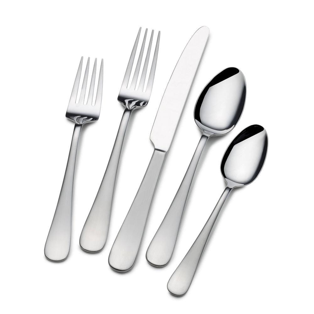 Satin Symmetry 42 Piece Flatware Set, Service For 8