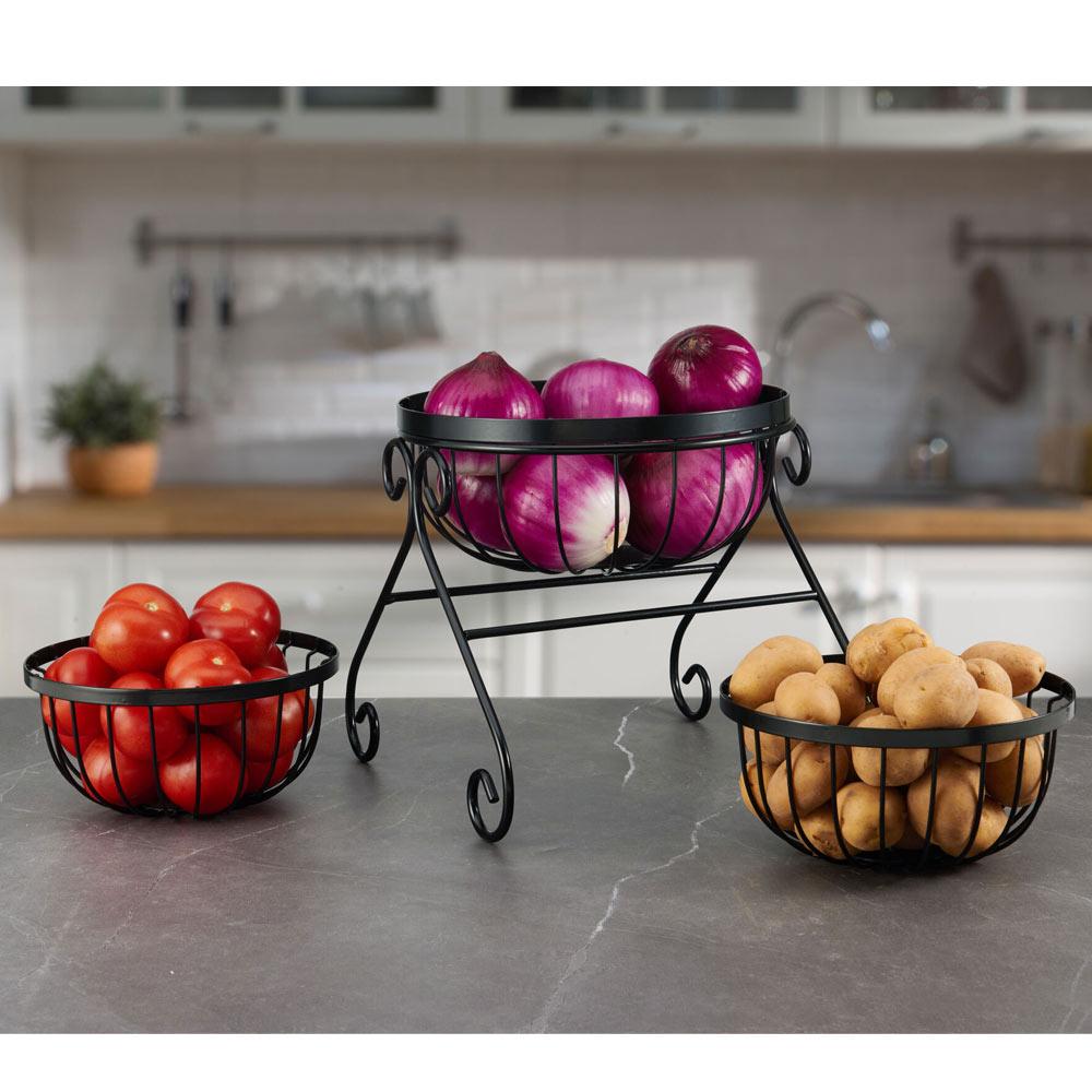 Scroll Set Of 3 Fruit Storage Baskets