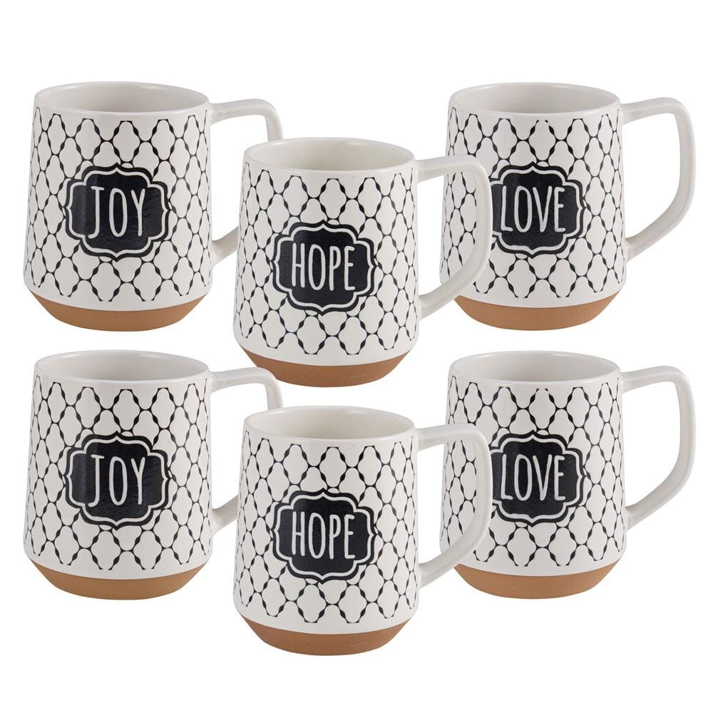 Sentiment Lattice Set Of 6 Mugs, Assorted