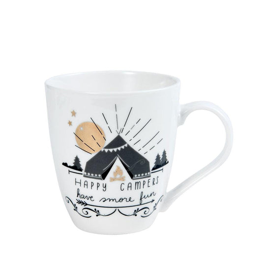 Sentiment Mugs Happy Campers Metallic Accent Mug