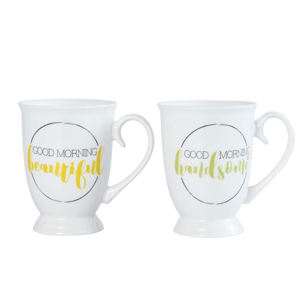 Sentiment Mugs Set Of 2 Good Morning Mugs