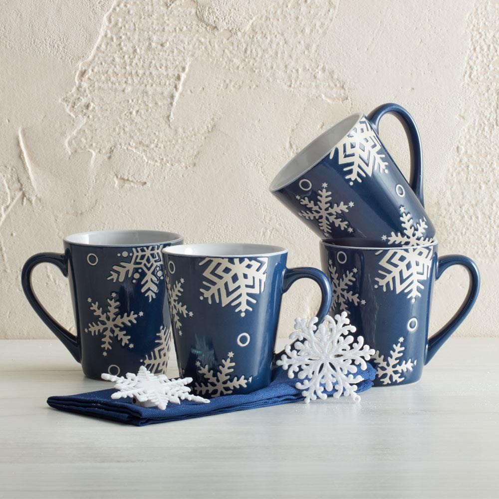 Snow Flurry Set Of 4 Mugs