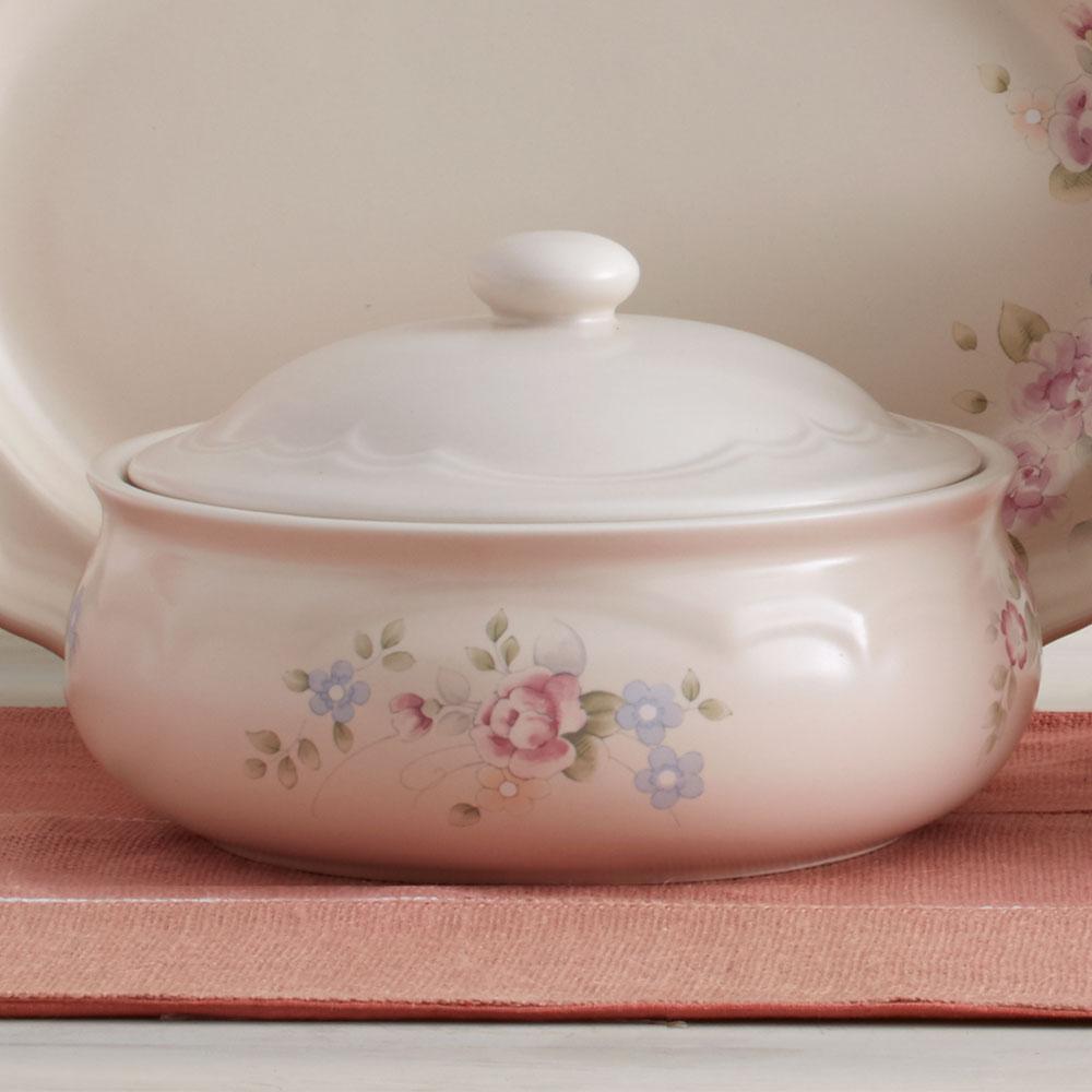 Tea Rose Covered Serve Dish