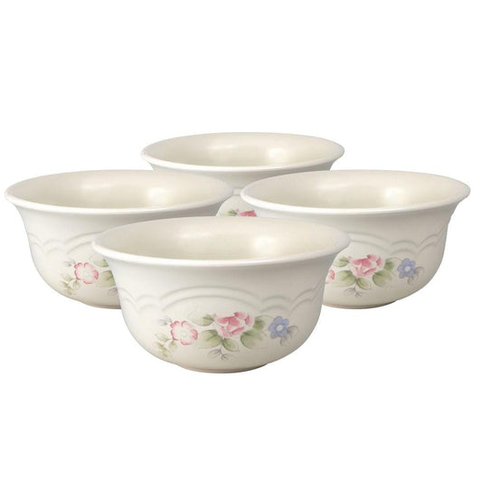 Tea Rose Set Of 4 Deep Soup Cereal Bowls