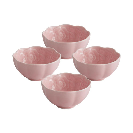 Tea Rose Set Of 4 Pink Fruit Bowls